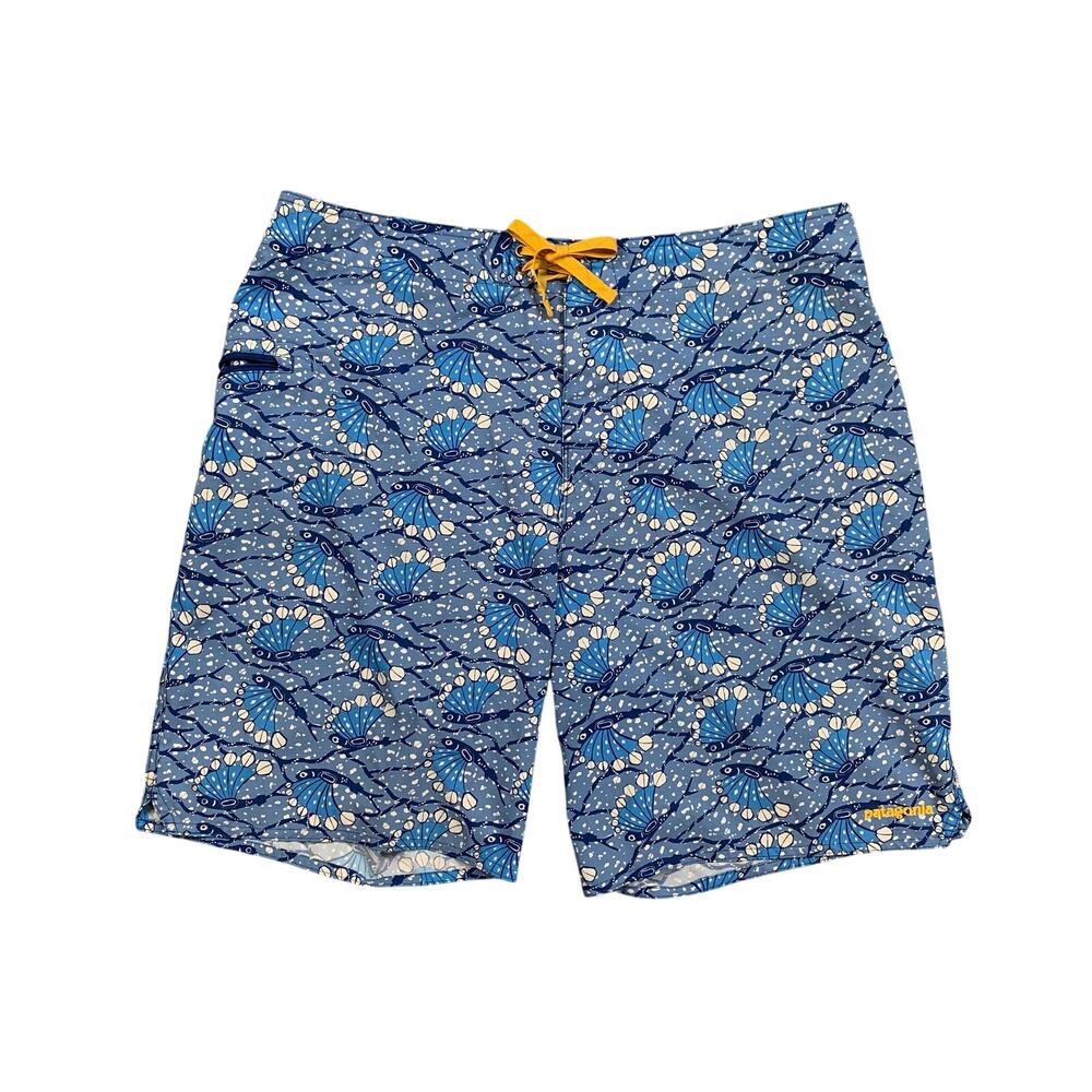 Patagonia Board Shorts Mens 36 Copen Stretch Planing Hexy Fish Surf Swim Beach